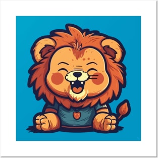 Baby lion laught Posters and Art